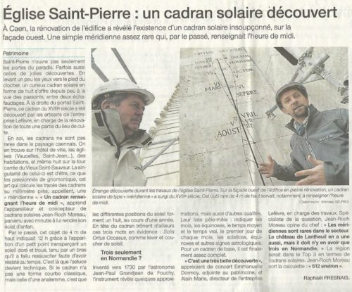 Cadran solaire de l'église saint-Pierre de Caen